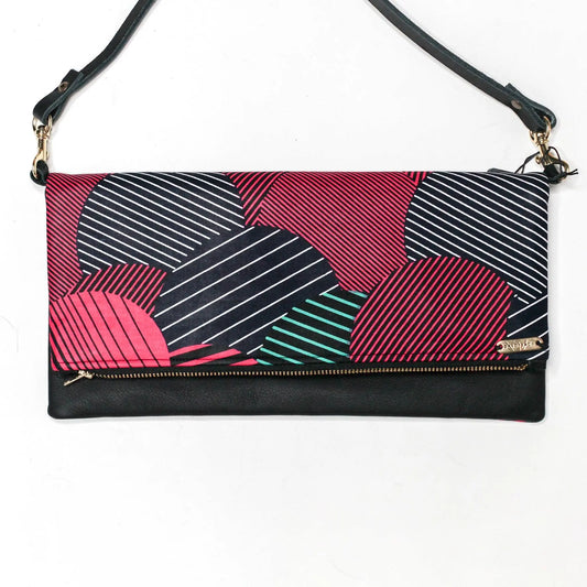 Ankara Clutch - Black Red Stripe