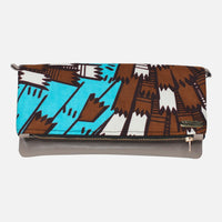 Ankara Clutch - Jagged Brown