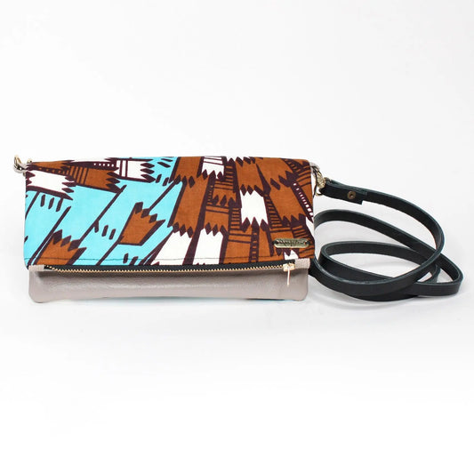 Ankara Clutch - Jagged Brown