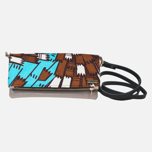 Ankara Clutch - Jagged Brown