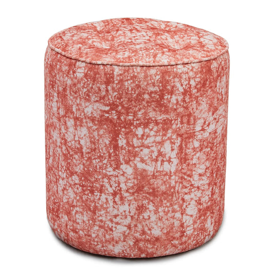 Batik Copper Pink Velvet Pouf Chairs