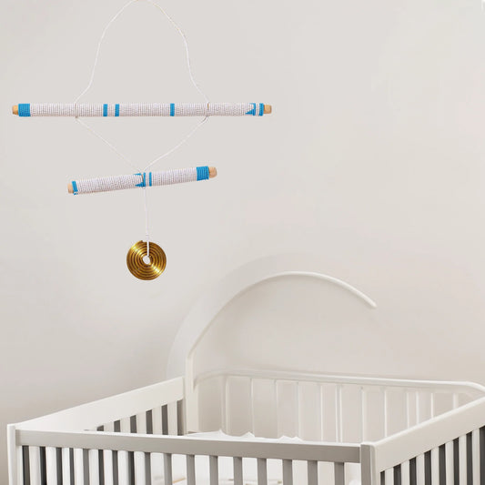 2 Stick Blue Hanging Beaded Mobile