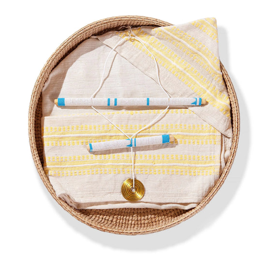 2 Stick Blue Hanging Beaded Mobile