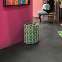 Geometric Green Ottoman