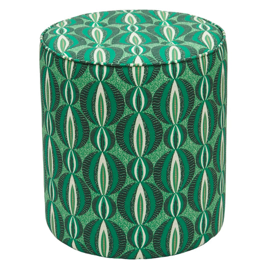 Geometric Green Ottoman