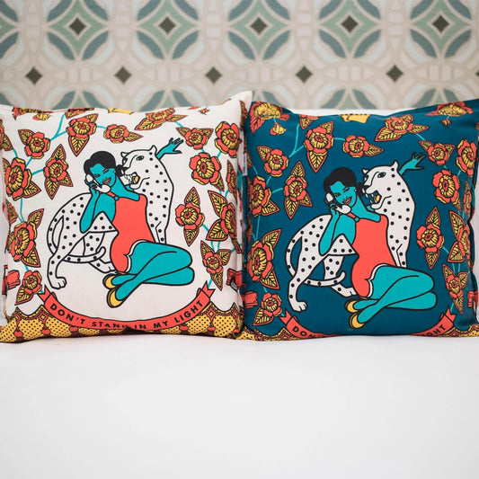 Lady Navy Blue Throw Pillows