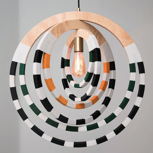 Ndebele Woven Green Pendant Light