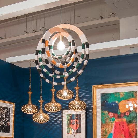 Ndebele Woven Green Pendant Light