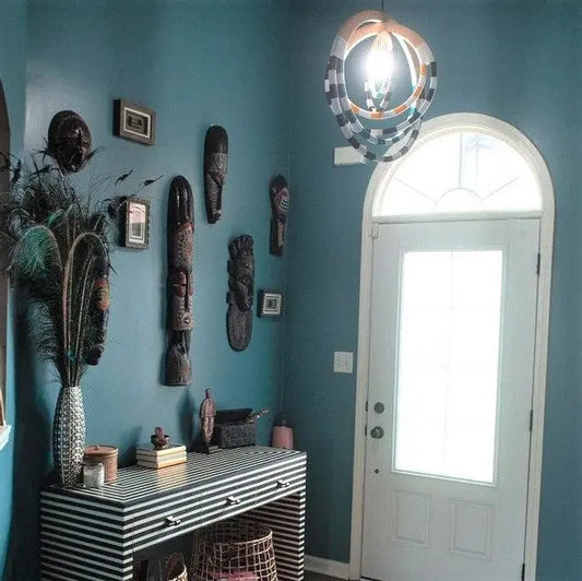 Ndebele Woven Green Pendant Light