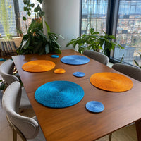 Black Placemats and Coasters 8 Set