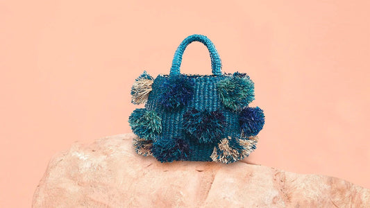 Pom Pom Bag Blue