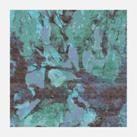 80 Knot Silk Wool Grenada Teal Brown Area Rug