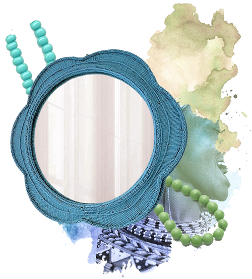 Round Wall Mirror - Green Naka
