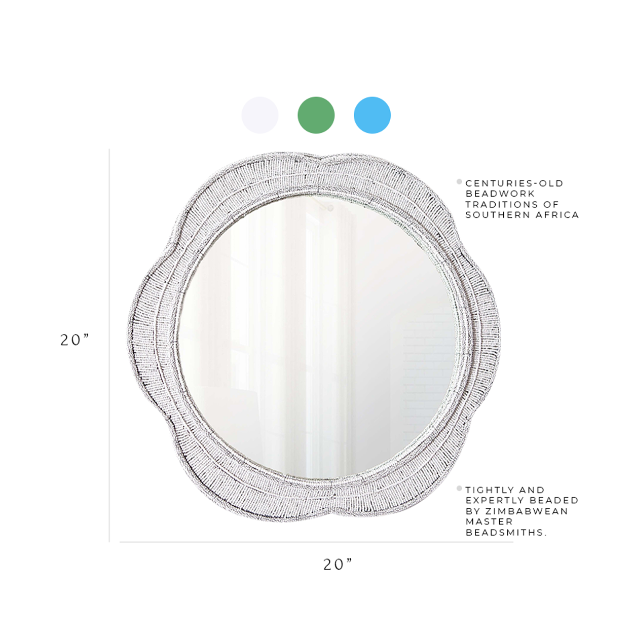 Round Wall Mirror - Green Naka