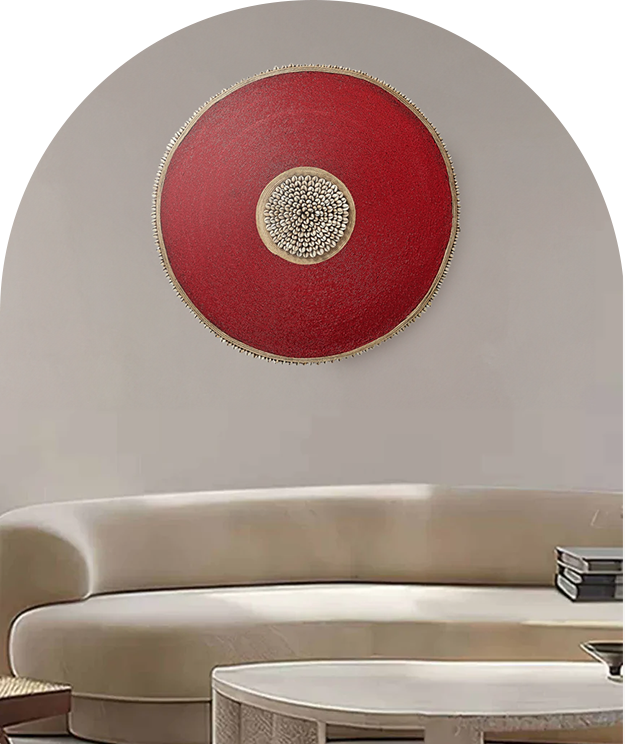 Wood Wall Decor - White Beads