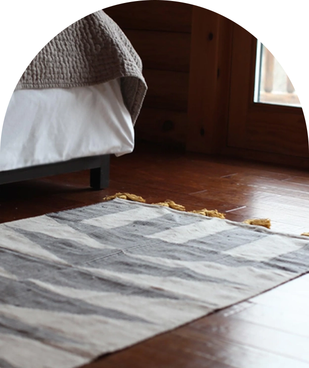 White Area Rug - Boho Wool