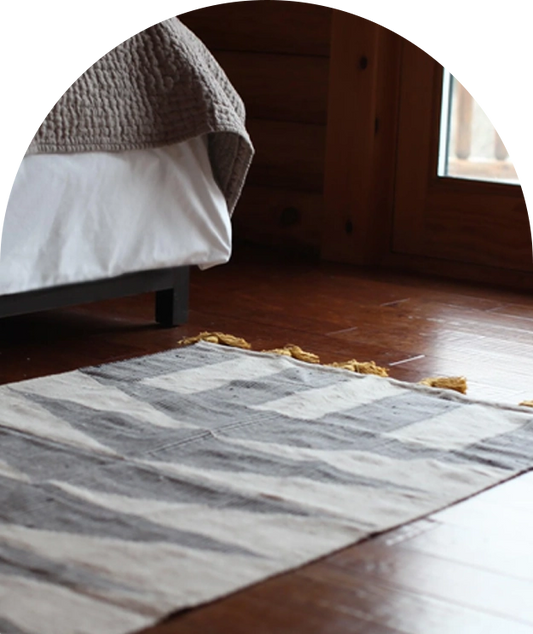 Gray Rug - Washable Cotton