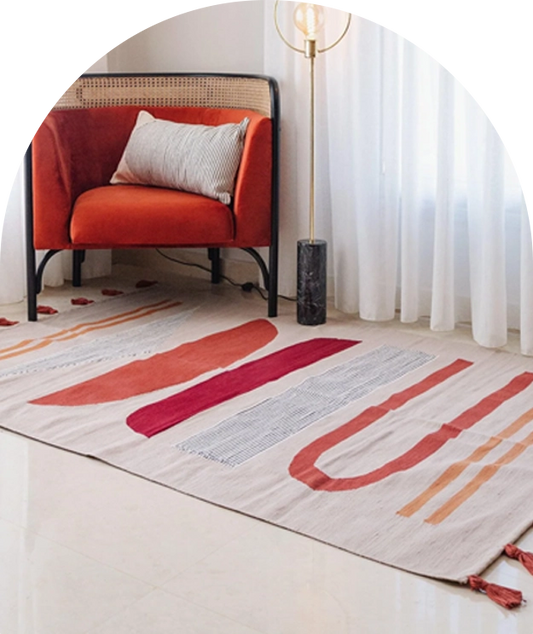 Gray Rug - Washable Cotton
