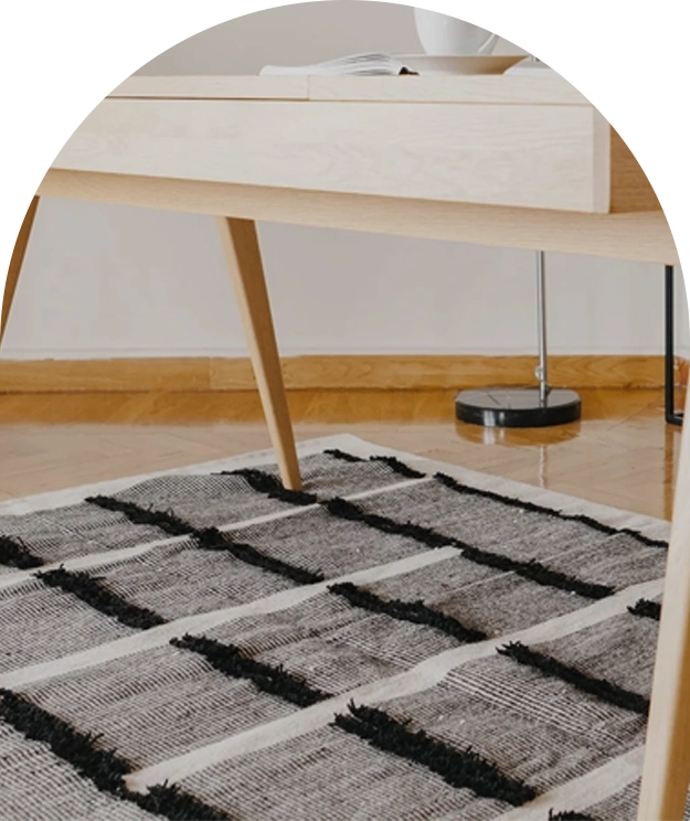 White Area Rug - Boho Wool