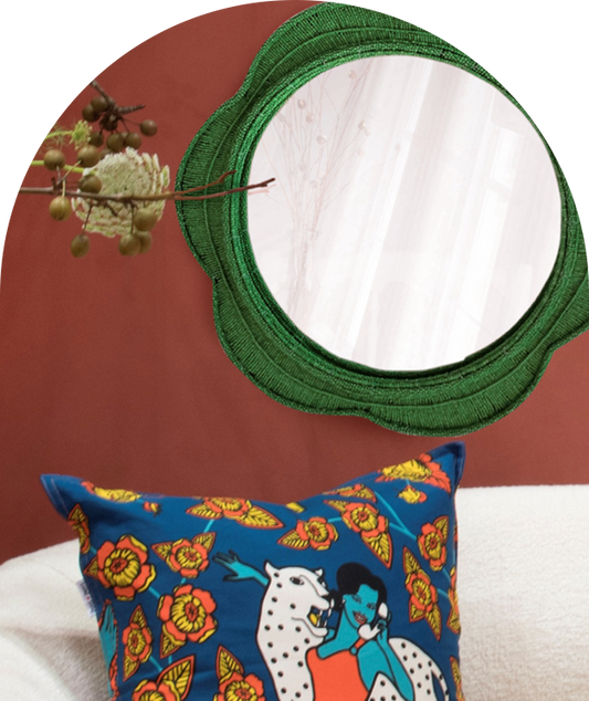 Round Wall Mirror - Green Naka