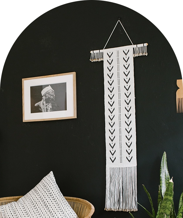 2 Stick Blue Hanging Beaded Mobile