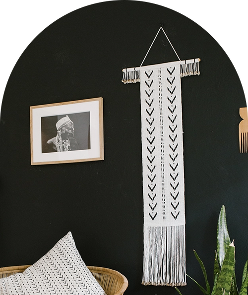 Black and White Wall Art - Long Dotted