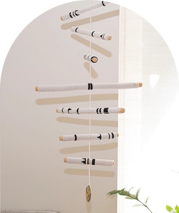 2 Stick Blue Hanging Beaded Mobile