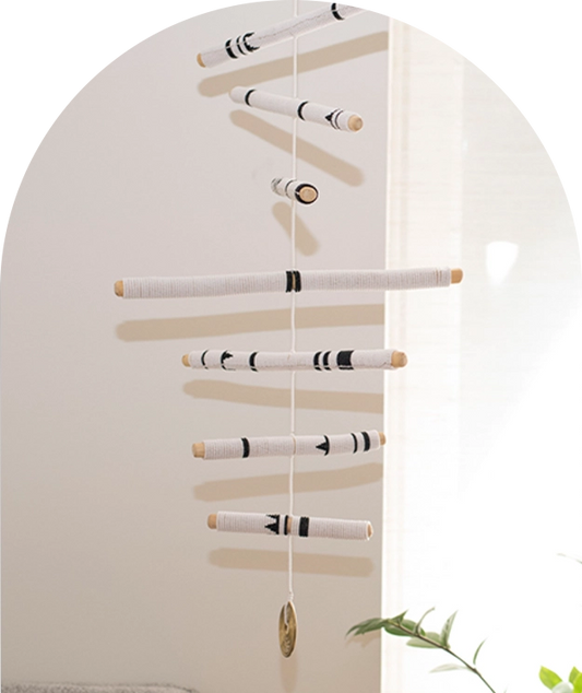 2 Stick Blue Hanging Beaded Mobile