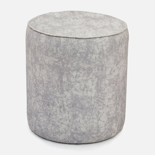 Batik Velvet Stone Gray Pouf
