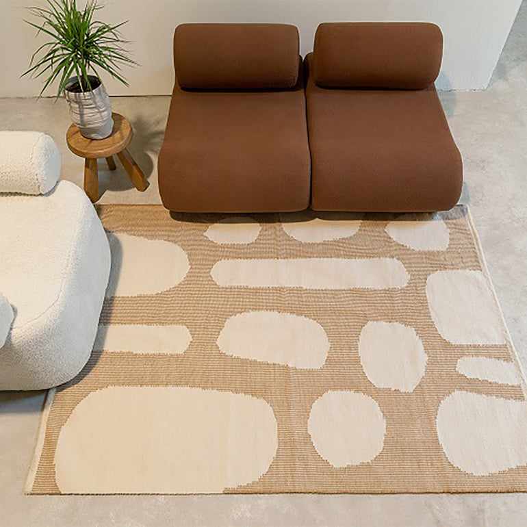 Beige Area Rug - Wool