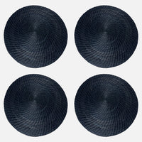 Black Round Placemats 4 Set