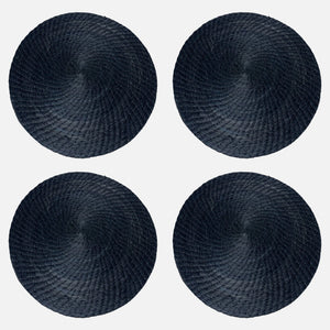 Black Round Placemats 4 Set