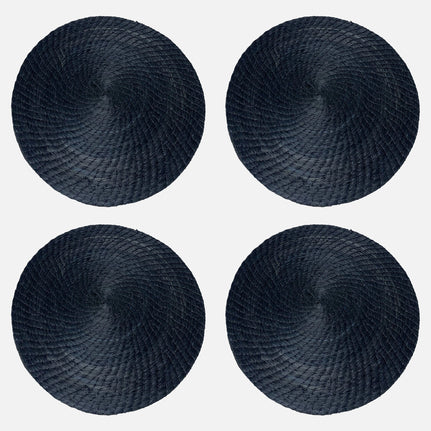 Black Round Placemats 4 Set