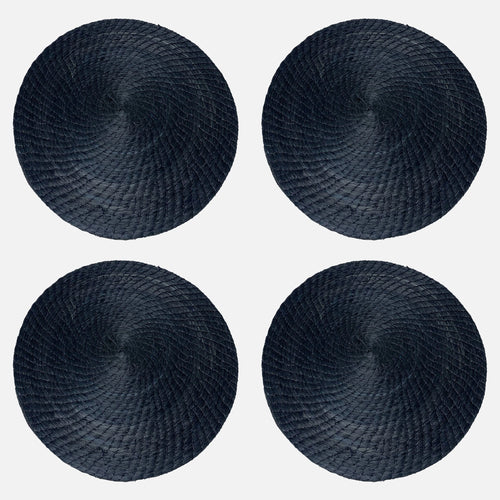 Black Round Placemats 4 Set
