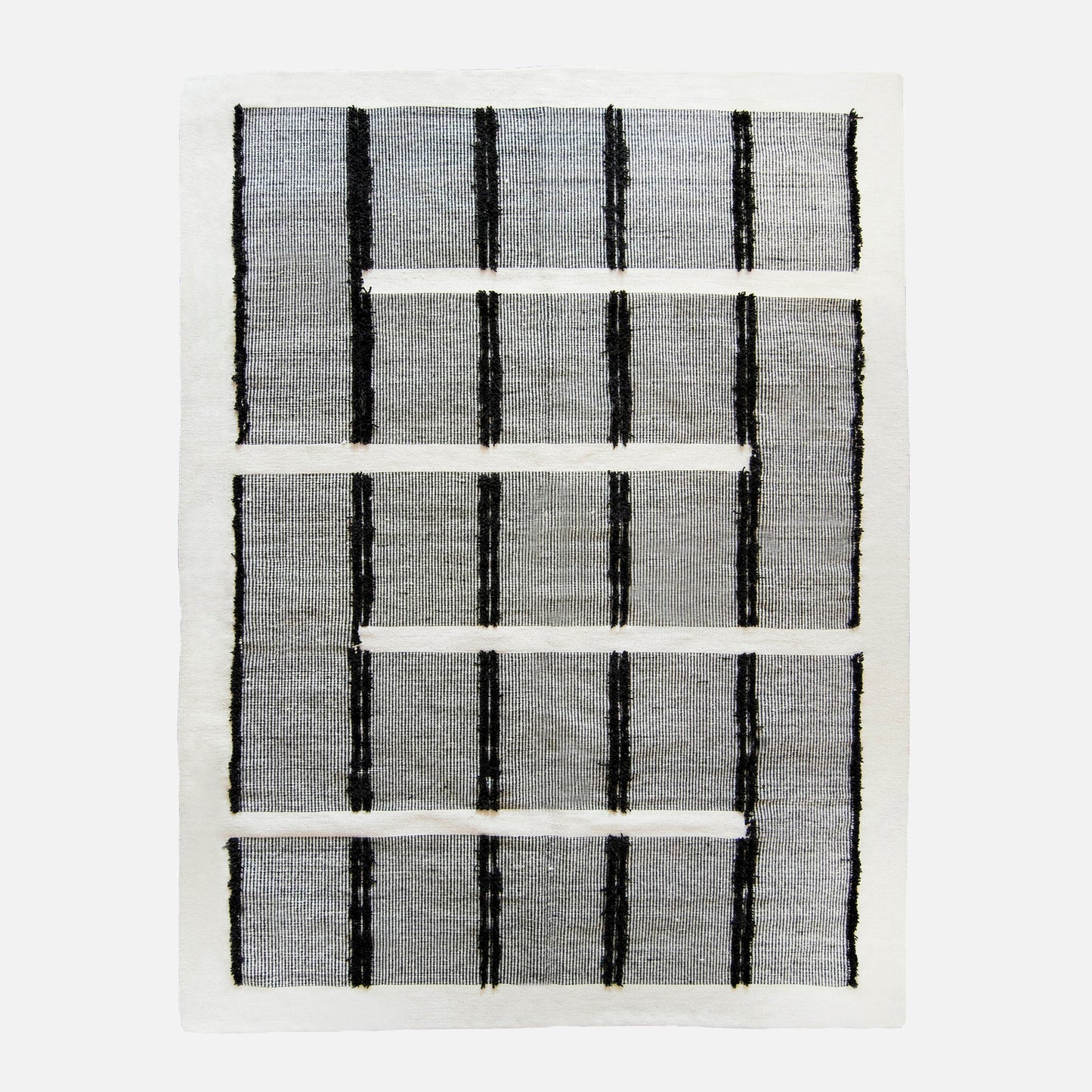black and white geometric rug