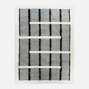 Black and White Geometric Rug - Wool