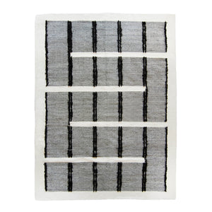 Black and White Geometric Rug - Wool