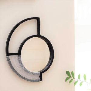 Black Wall Mirror - White Cord
