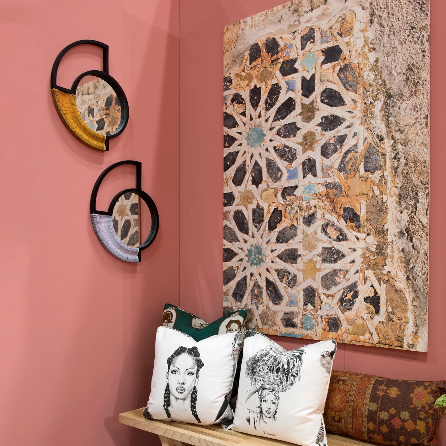 black modern wall mirror