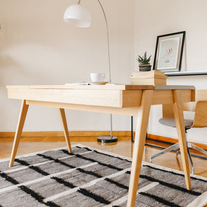 Black and White Geometric Rug - Wool