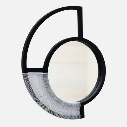 Black Wall Mirror - White Cord