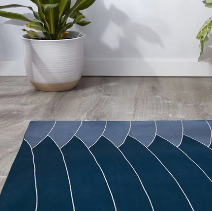 Blue and White Rug - Cotton