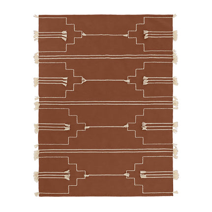 Rust Brown Rug - Wool