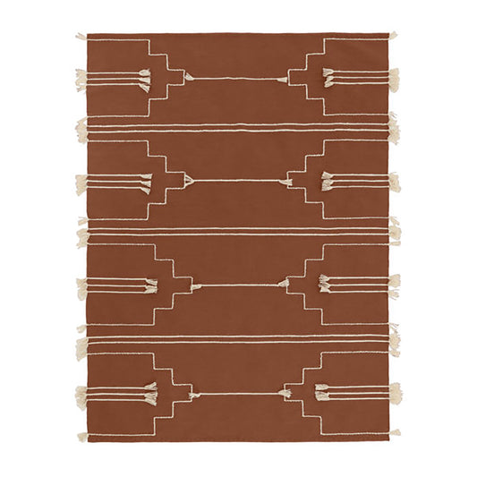 Rust Brown Rug - Wool