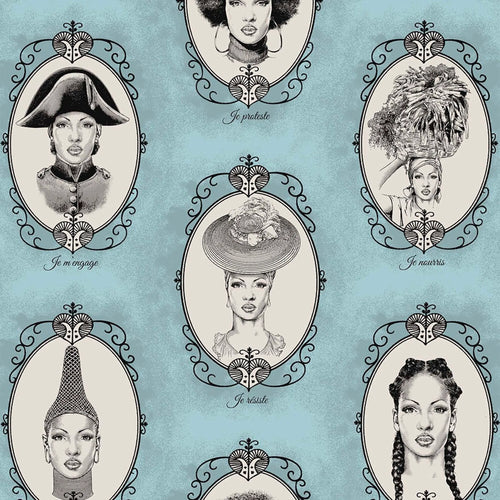 BWM Blue Pattern Fabric By The Yard