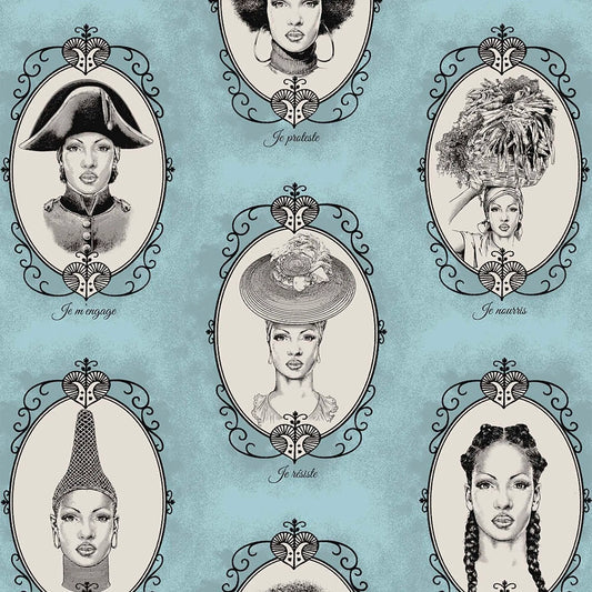BWM Blue Pattern Fabric By The Yard