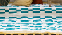 Yellow Teal Rug - Cotton
