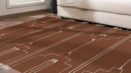 Rust Brown Rug - Wool