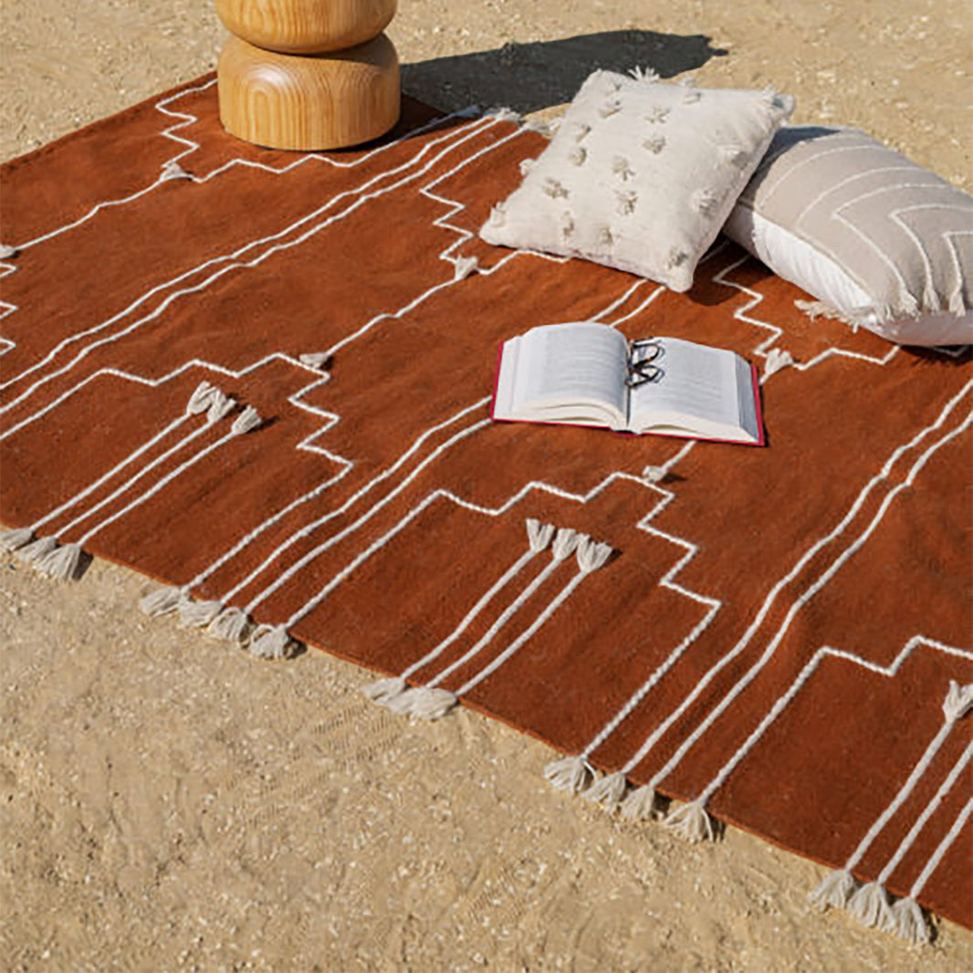 Brown Rug, Wool | Rust Colored Area Rug - 54kibo