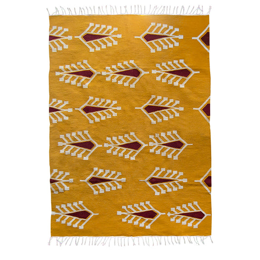 Cypress Floral Rug - Wool Mustard